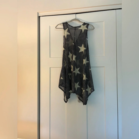 Paradise Slither Away Star Festival Dress Navy Blue Faux Wood Accent Buttons XXL - Picture 2 of 3